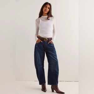 Free People Good Luck Barrel Jeans